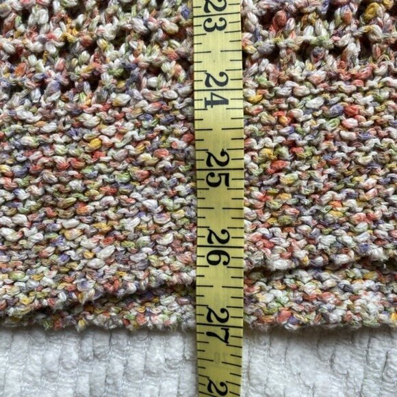 Cabi Women's Open Knit Multi-Color Short Sleeve Cotton Sweater Size M - Picture 7 of 9